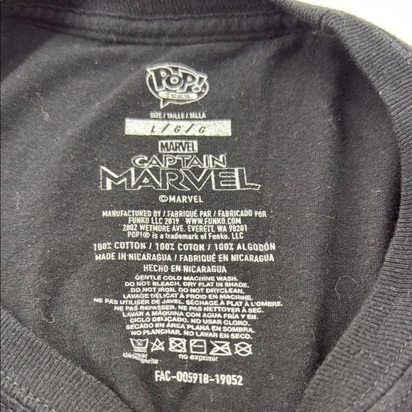 Pop! Tees Marvel Captain Marvel Black Woman’s Fitted T-Shirt - Picture 3 of 3